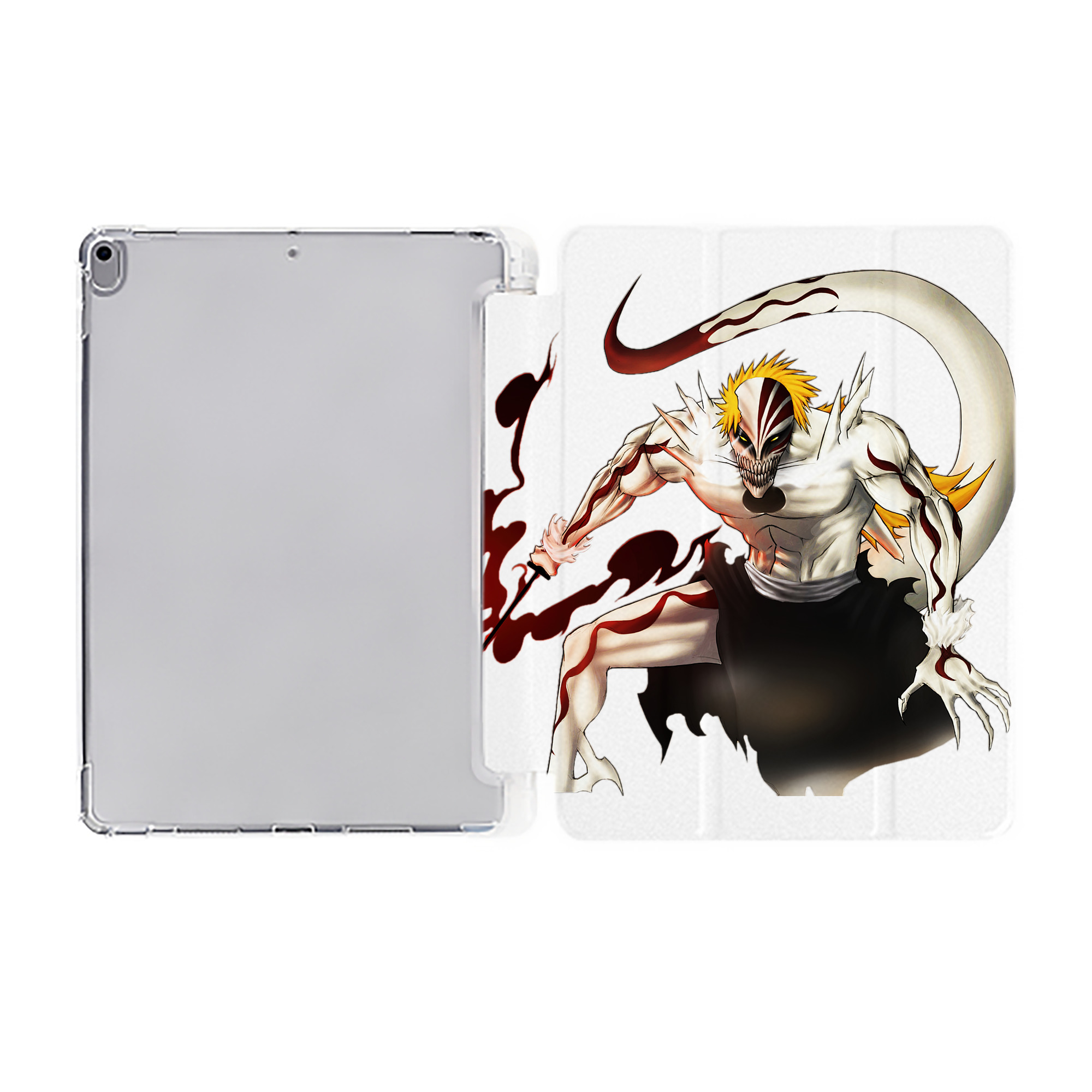 （画像用） ブリーチ 黒崎一護（くろさき いちご）BLEACH Kurosaki Ichigo IPad ケース ペン収納付き 三つ折りスタンド PUレザー×シリコン 対応機種9.5/10.5/10.9インチ